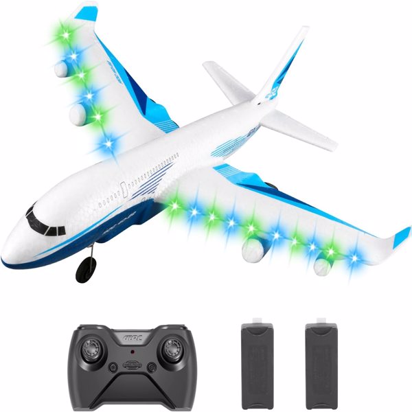 4DRC G2 RC Plane 4-Axis Fighter Jet 2.4Ghz 2 Channel RC Aircraft with LED 2 Batteries,Kids Gifts Toys.Logistics is randomly sent by UPS/USPS.