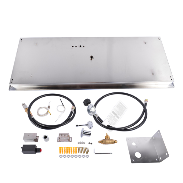 36x12-inch Fire Pit Pan Stainless Steel Fire Pit Burner Kit Rectangular Indoor or Outdoor