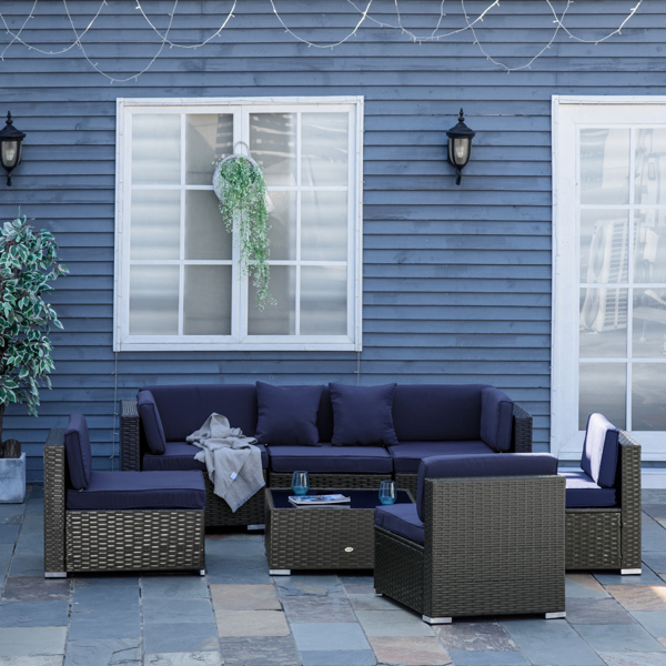 Rattan Three-Seat Sofa