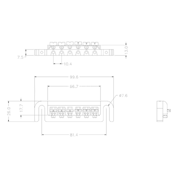 Chrome Style Wrap around Bridge Tailpiece for Electric Guitar
