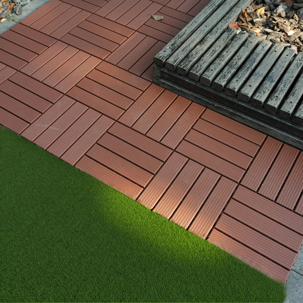 DIY friendly, easy to clean interlocking deck tiles, 11.8