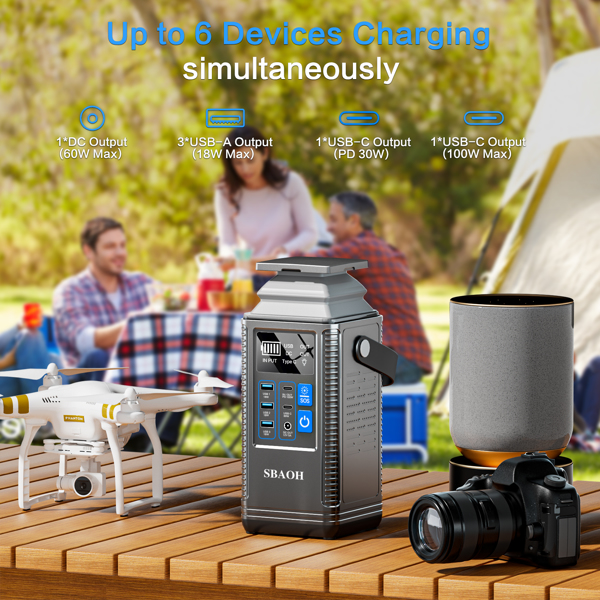 PD 100W Power Station 296Wh Lithium Battery Power Bank 80000mAh Portable Charger Battery For Outdoor Energy Storage Supply