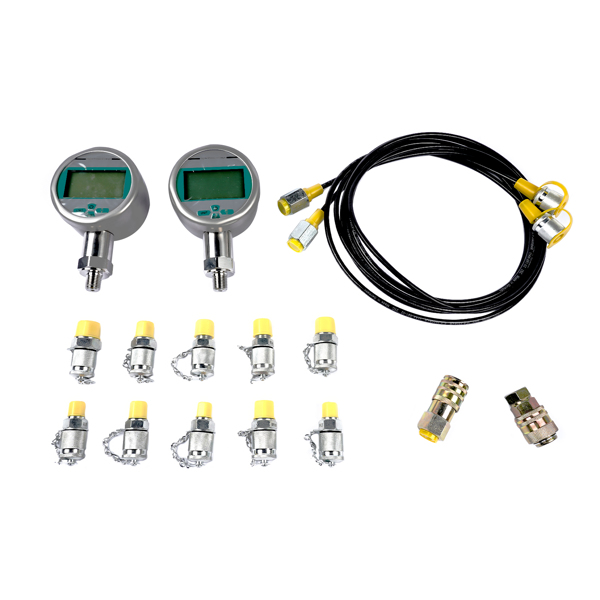 80M Digital Hydraulic Pressure Test Kit Gauge Coupling Hose with Case for Excavator