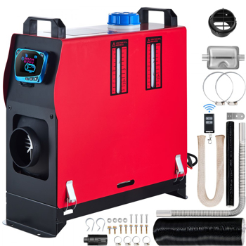 Diesel Heater 8KW, 12V Red Upgrade Diesel Heater All in One Diesel Air Heater with LCD Switch, Diesel Heaters for Truck, Boat, Car Trailer, Motorhomes Touring Car Campervans