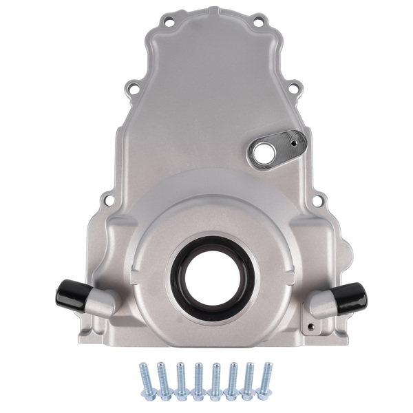 Timing Chain Cover w/ Dual-10AN Turbo Oil Drain Bungs for Gen IV GM LS Series Engines 6.0L 5.3L 4.8L 6.2L V8