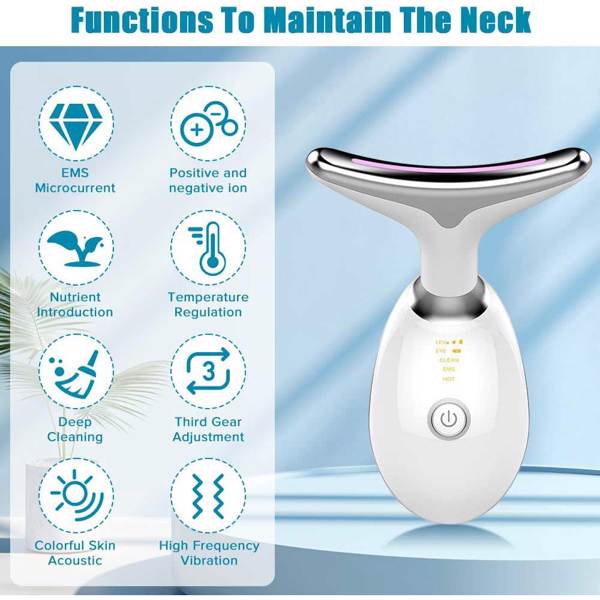 Neck Face Massager Face Sculpting Tool 3 Colour Modes and Vibration for Facial Massager for Double Chin - Red