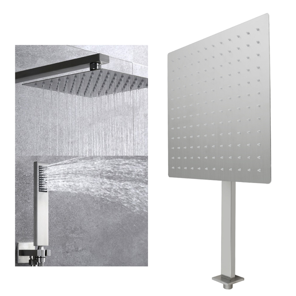 Enhance Your Shower with 12 Stainless Steel Rain Shower Set - Wall Mount Easy