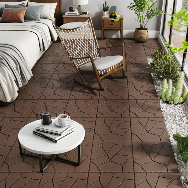 DIY friendly, easy to clean interlocking deck tiles, 11.8