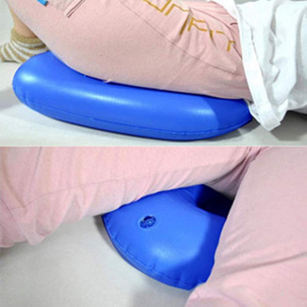 Washable Portable Air Inflation Blue Bed Pan Bedridden Elderly Medical Care 2Pcs