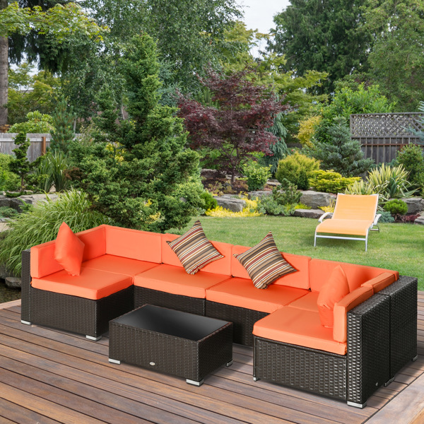 Rattan Three-Seat Sofa