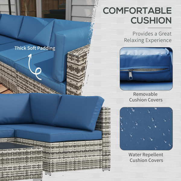 Rattan Three-Seat Sofa