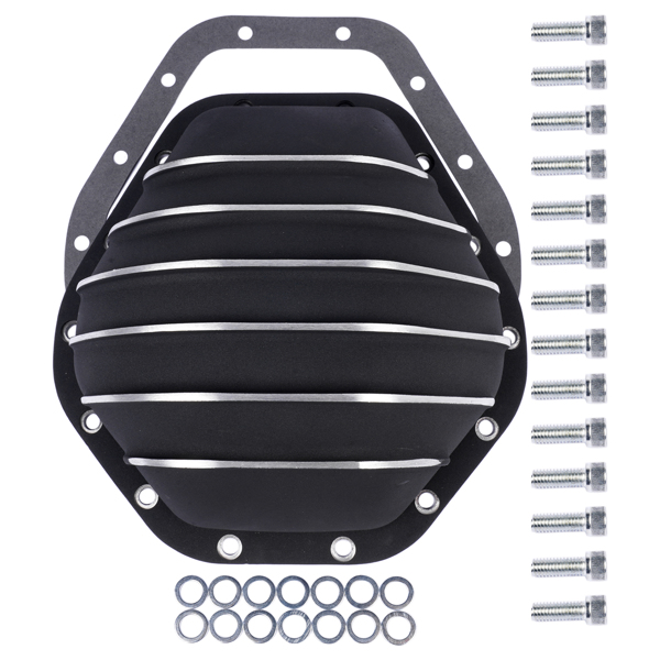 差速器盖 14 Bolt 10.5" Ring Gear Black Rear Differential Cover Fits Chevy / GMC 3/4 & 1 ton 1973-1995 Aluminum-3