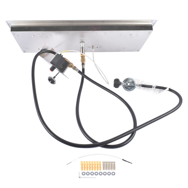 30x10-inch Fire Pit Pan Stainless Steel Fire Pit Burner Kit Rectangular Indoor or Outdoor