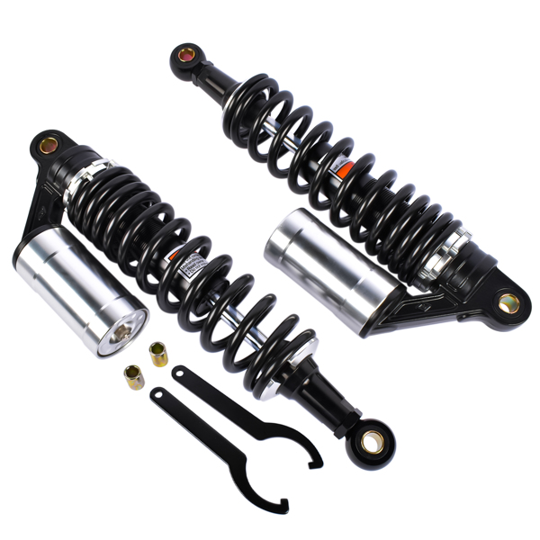 减震器 2x 13.5" 340mm Motorcycle Rear Air Shock Absorbers Suspension Compatible with Harley Sportster 883 1200 Honda Black & Silver-1