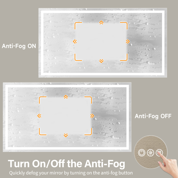 72x36“无框环保银镜双LED灯条前后照明+LTL【周末不发货，TK/TEMU订单仅支持自提】-5