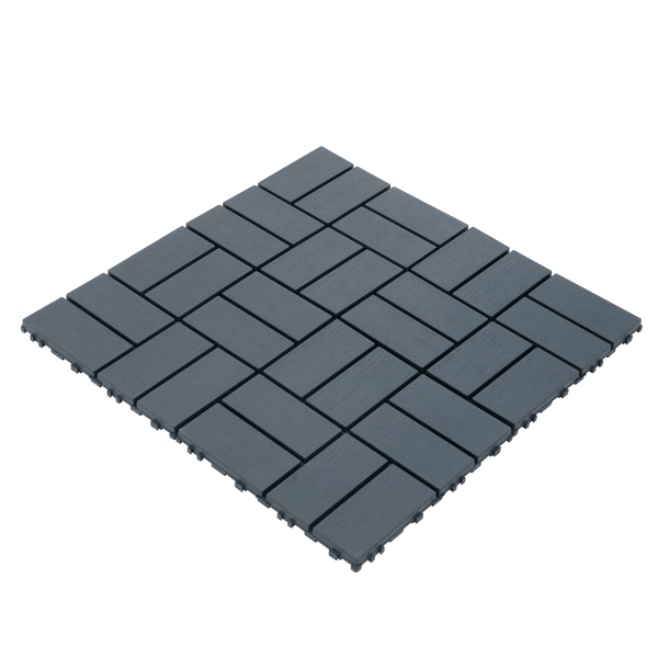 DIY friendly, easy to clean interlocking deck tiles, 11.8
