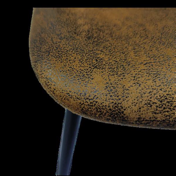 餐椅一套四把，亚麻布软垫现代风格椅子，黑色金属腿勺形厨房椅，餐厅厨房用餐侧椅（棕色）休闲椅 办公椅，餐椅四件套-14