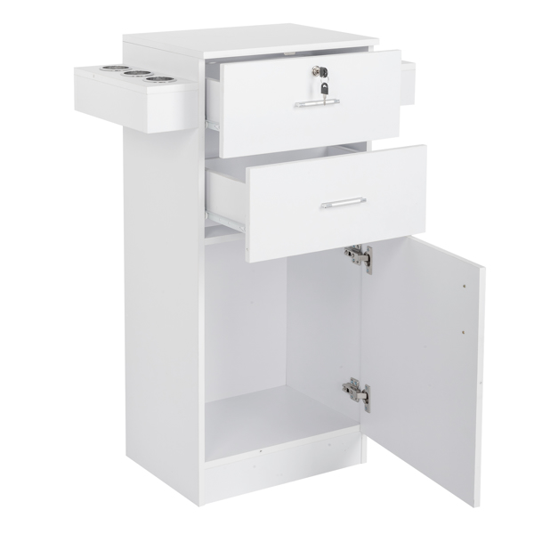 【Same code 89922933】Barbershop Salon Locker / Hair Dryer Rack Drawer with Lock White