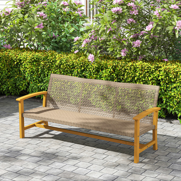 3-Seat Wicker Outdoor Couch Patio Sofa