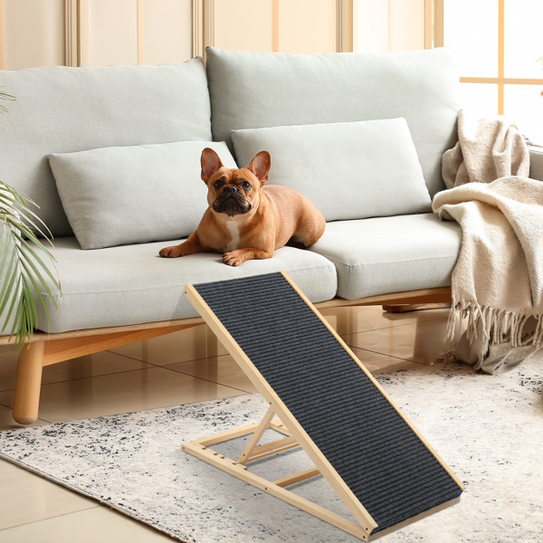 Large Dog Pet Ramp Stairs with Adjustable Height for Bed Couch Car Truck SUV, Foldable Dog Ramp for Small & Large Pets to Get on High Beds Sofas and Vehicles