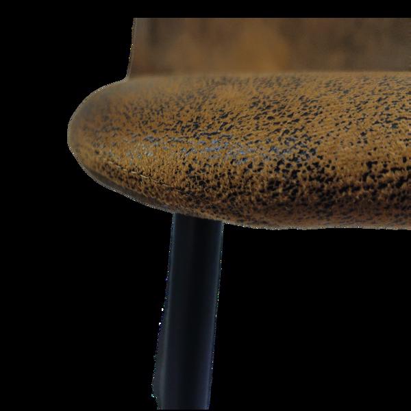 餐椅一套四把，亚麻布软垫现代风格椅子，黑色金属腿勺形厨房椅，餐厅厨房用餐侧椅（棕色）休闲椅 办公椅，餐椅四件套-11