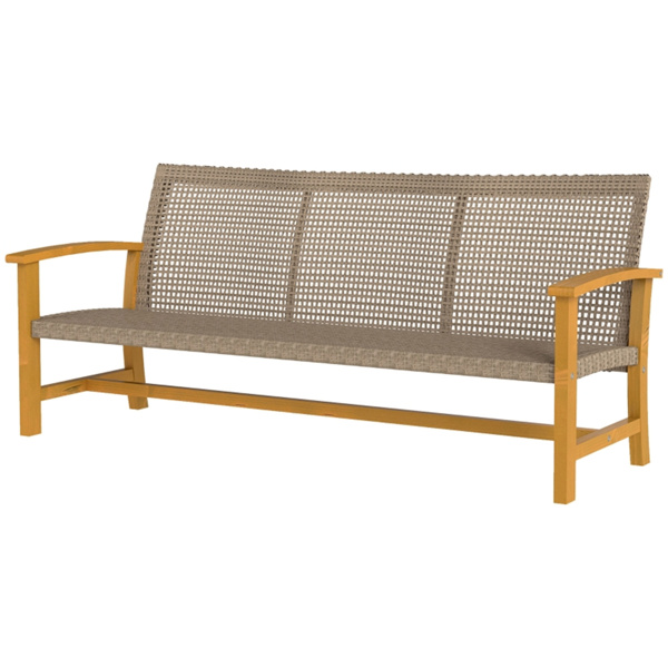 3-Seat Wicker Outdoor Couch Patio Sofa