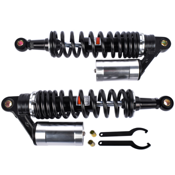 2x 13.5\\" 340mm Motorcycle Rear Air Shock Absorbers Suspension Compatible with Harley Sportster 883 1200 Honda Black & Silver
