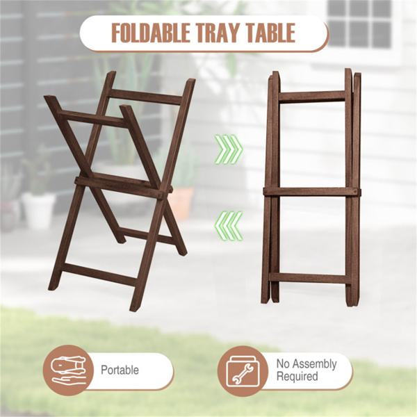 Foldable tray rack, solid teak tray table for garden terraces