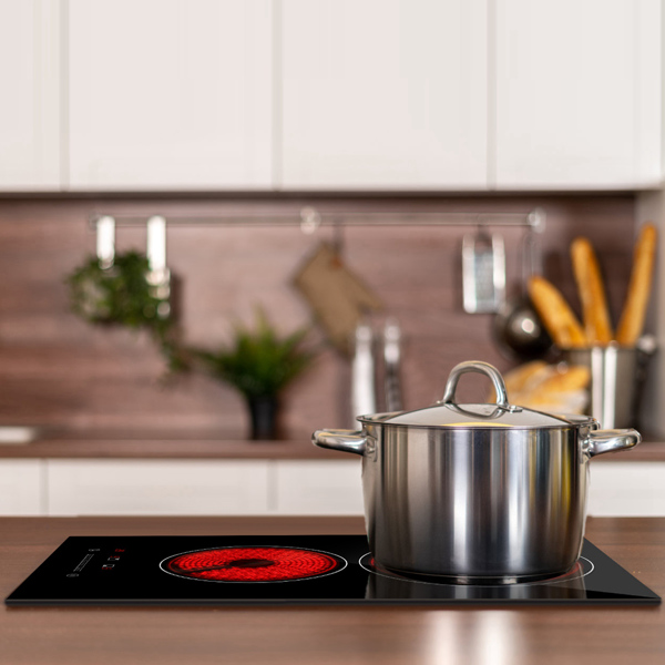 Dual Induction Burners Electric Cooktop 110V Total 1900W Electric Stove Built-in Electric Ceramic Stove with Timer Setting 9 Firepower Levels Over Heating Protection
