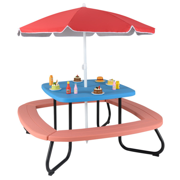  Kids Picnic Table Outdoor Activity Table With Umbrella