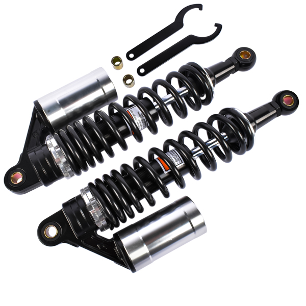 减震器 2x 13.5" 340mm Motorcycle Rear Air Shock Absorbers Suspension Compatible with Harley Sportster 883 1200 Honda Black & Silver-6