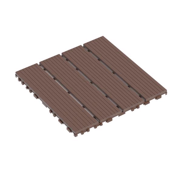 DIY friendly, easy to clean interlocking deck tiles, 11.8