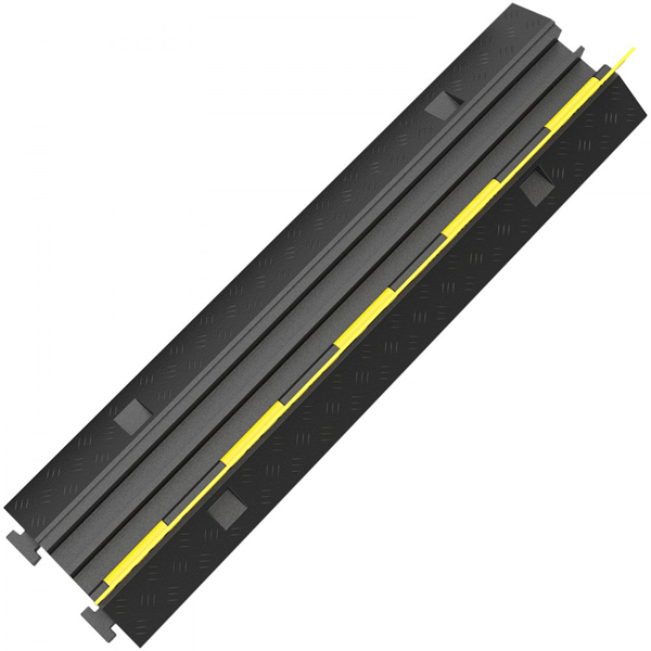 3 Pack Heavy Duty Cable Protectors, 2 Channel Design, 11000lbs Capacity, for Wire, Hose, and Cord Protection on Floor, Driveway, and Speed Bump Areas