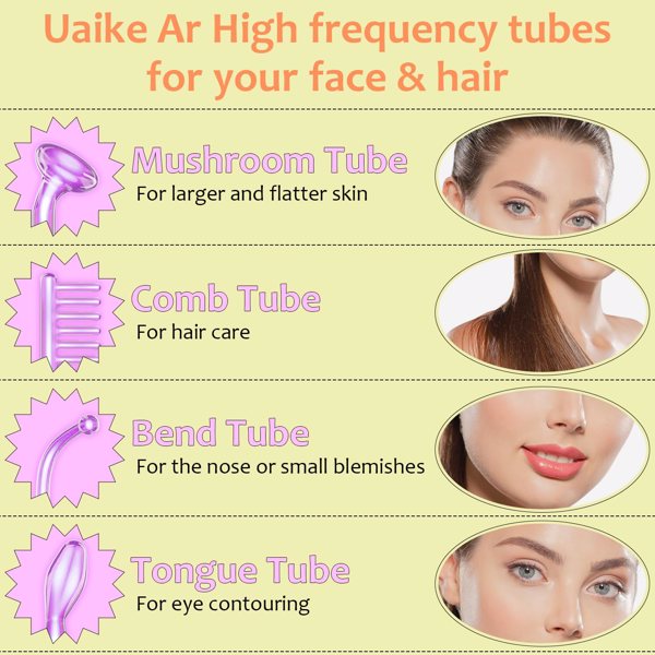 High Frequency Wand “C Violet Portable Skin Therapy Machine for Anti-Aging - Skin Tightening - Wrinkle Reducing - Dark Circles - 4 in 1