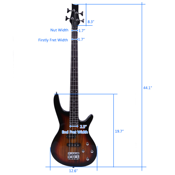 Exquisite Stylish IB Bass with Power Line and Wrench Tool Sunset Color