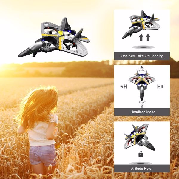 4DRC V17 Remote Control Plane 2.4Ghz Foam RC Airplanes Helicopter Quadcopter,Spinning Drone with Cool Light,Gifts for Kids Adults.Logistics is randomly sent by UPS/USPS/FEDEX/Amazon Logistics.