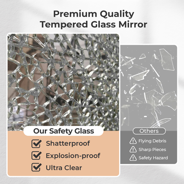 FCH White  LED Mirror Cabinet (32*28 inches), Double Doors, 7 Shelves, with Time & Temperature, Three-tone Lighting, Power-off Memory, Defogging, 