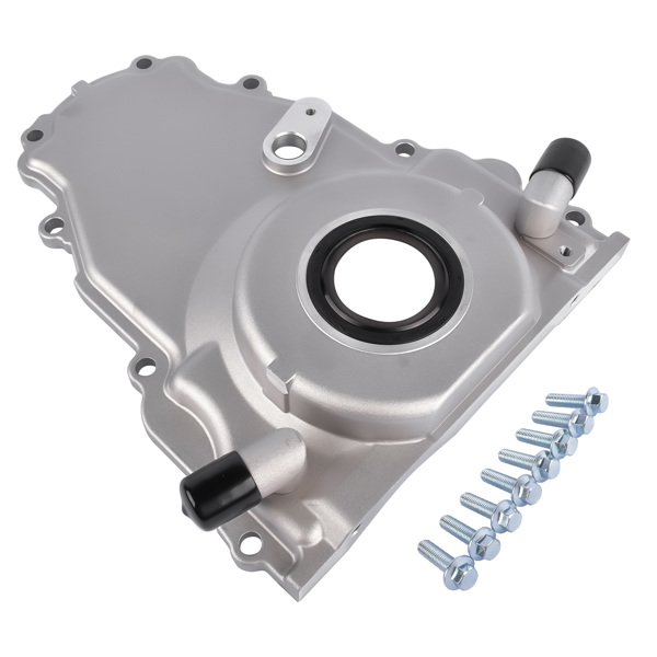 Timing Chain Cover w/ Dual-10AN Turbo Oil Drain Bungs for Gen IV GM LS Series Engines 6.0L 5.3L 4.8L 6.2L V8