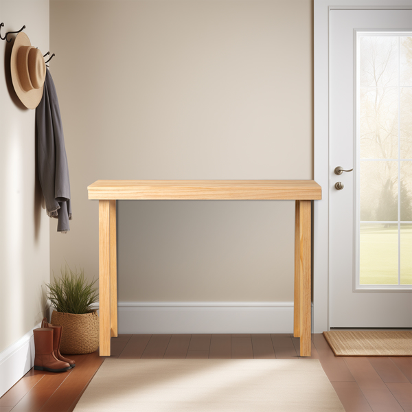 43.3 Inch Solid Wood Console Table for Entryway, Sofa Table Narrow Entryway Table for Hallway, Behind The Couch, Living Room, Foyer, Wood Color