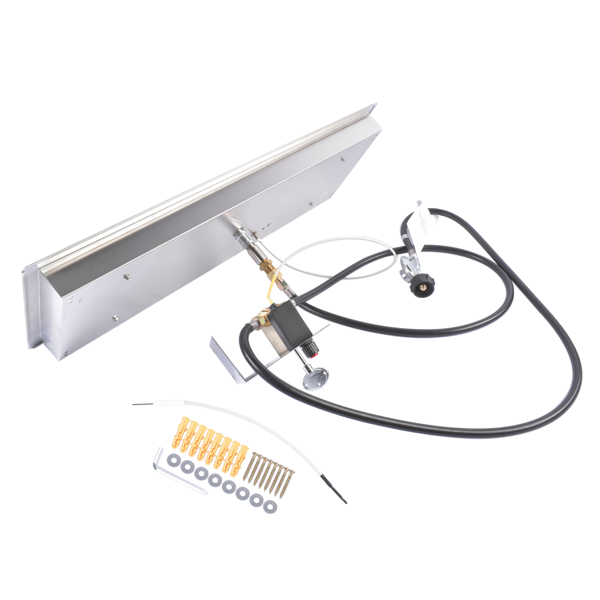 30x10-inch Fire Pit Pan Stainless Steel Fire Pit Burner Kit Rectangular Indoor or Outdoor