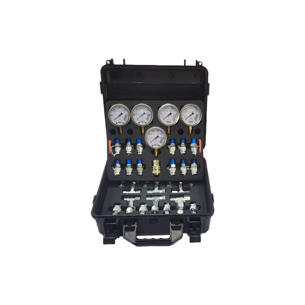 Hydraulic Pressure Test Kit with 5 Gauges 5 Test Hoses 13 Couplings and 14 Tee Connectors Pressure Gauge Kit
