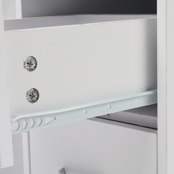 【Same code 64112382】MDF Single Door 4 Drawers With Fan White Nail Table