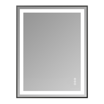28x36\\" Black Tempered Mirror Dual LED Light Strips Front and Back Lighting[Unable to ship on weekends,usps/fedex]