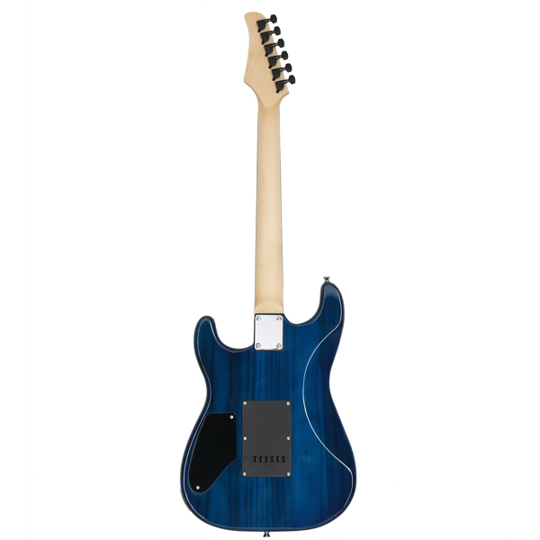 GST Stylish H-H Pickup Tiger Stripe Electric Guitar Kit with 20W AMP Bag Guitar Strap Blue
