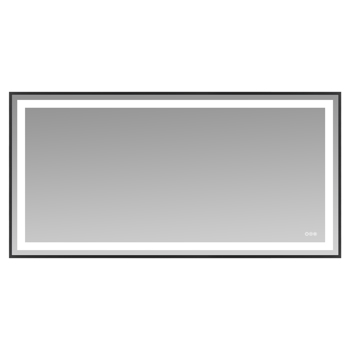 72x36“黑色环保银镜双LED灯条前后照明+LTL【周末不发货，TK/TEMU订单仅支持自提】