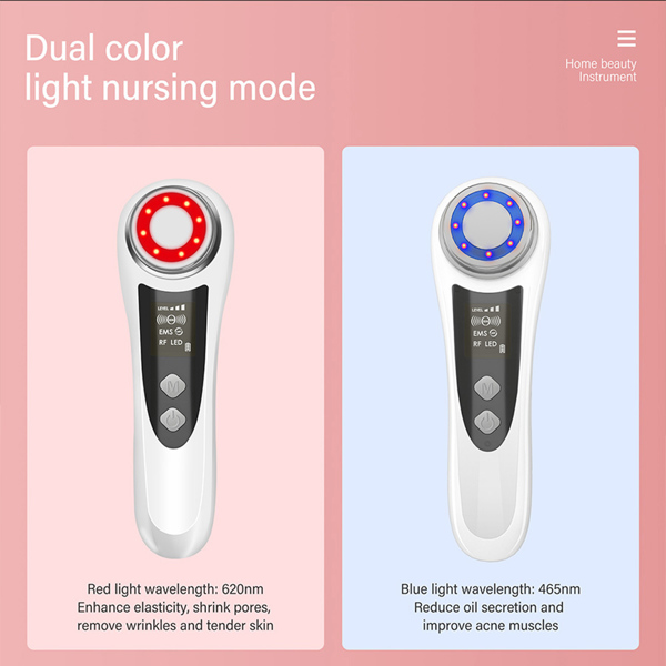 RF & EMS Multi Functional Beauty Devices with Red/Blue Light Therapy, Deep Cleansing On Skin Care Tools