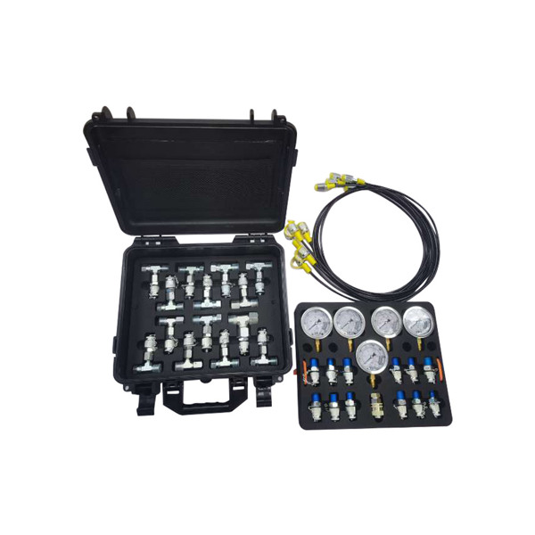 Hydraulic Pressure Test Kit with 5 Gauges 5 Test Hoses 13 Couplings and 14 Tee Connectors Pressure Gauge Kit