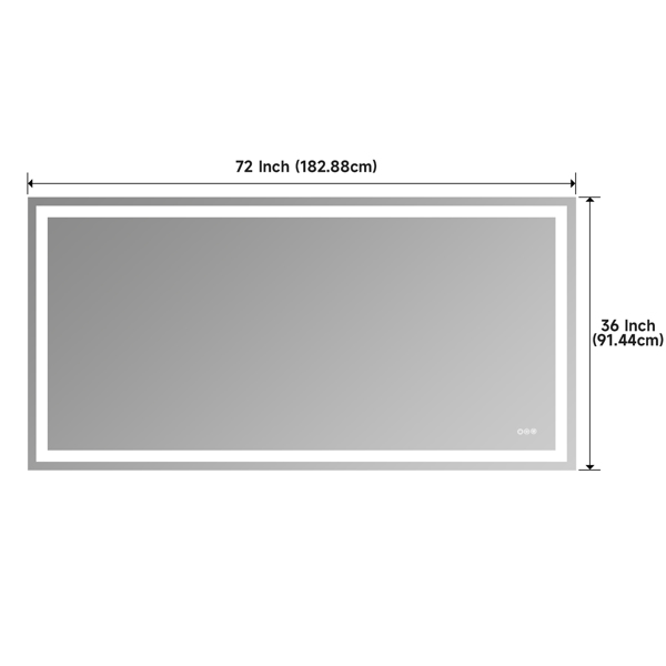 72x36“无框环保银镜双LED灯条前后照明+LTL【周末不发货，TK/TEMU订单仅支持自提】-2