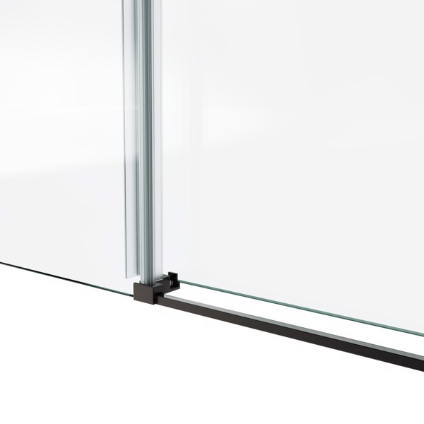 60*76“固定和滑动淋浴门，圆管五金件，透明玻璃淋浴门，3/8”（10mm）SGCC钢化玻璃，不锈钢[周末无法发货+LTL]-6