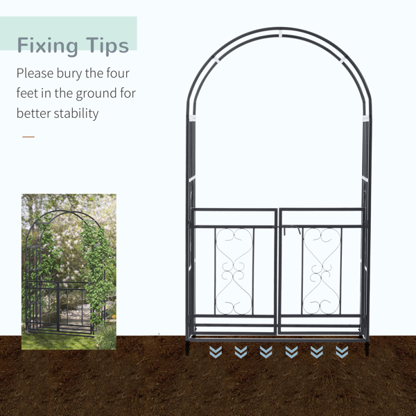 Steel Garden Arch with Gate ( Amazon Shipping)